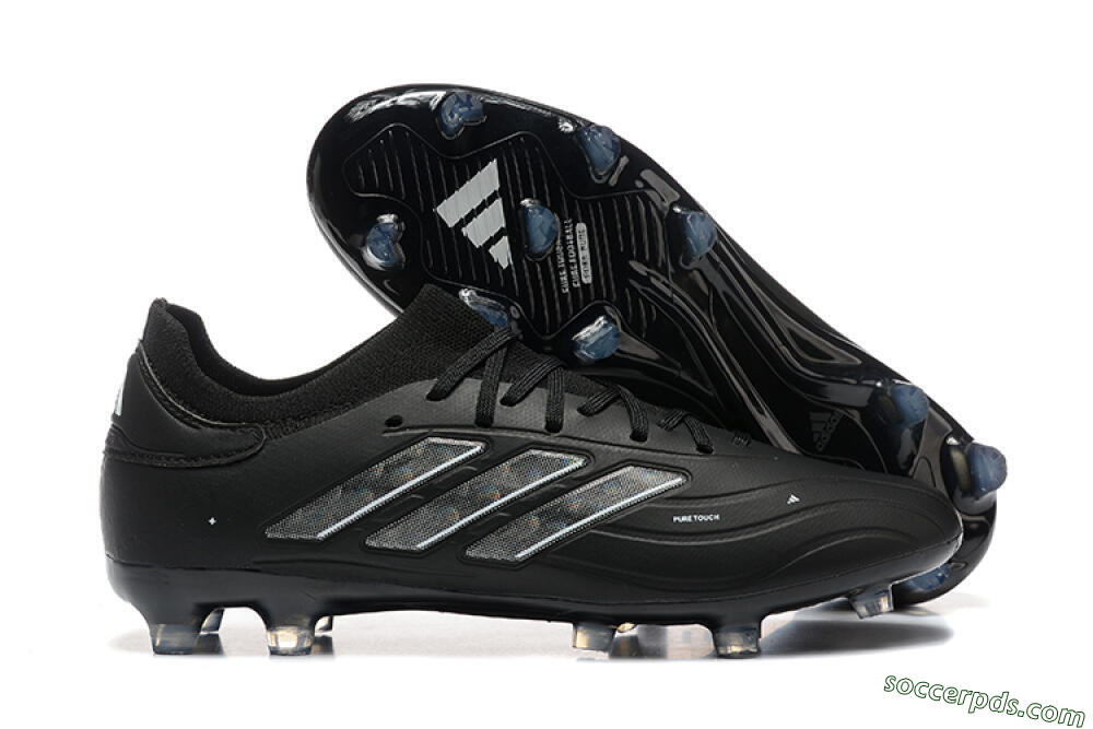 Adidas Copa Pure 2+ FG Low-Tops Football Boots - Black/Silver/Blue 1