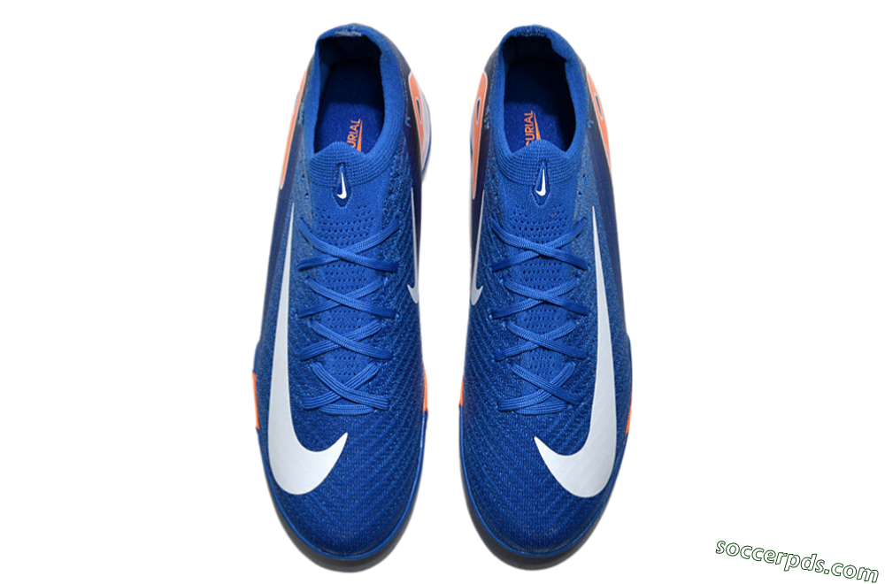 Nike Air Zoom Mercurial Vapor 16 Elite TF Low-Tops Football Shoes - Blue/White/Orange 4