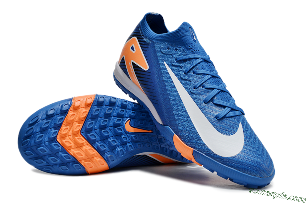 Nike Air Zoom Mercurial Vapor 16 Elite TF Low-Tops Football Shoes - Blue/White/Orange 3