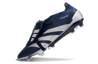 Adidas Predator Elite Foldover Tongue FG Low-Tops Football Boots - Blue/Silver/White