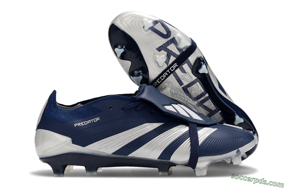 Adidas Predator Elite Foldover Tongue FG Low-Tops Football Boots - Blue/Silver/White 1