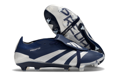 Adidas Predator Elite Foldover Tongue FG Low-Tops Football Boots - Blue/Silver/White