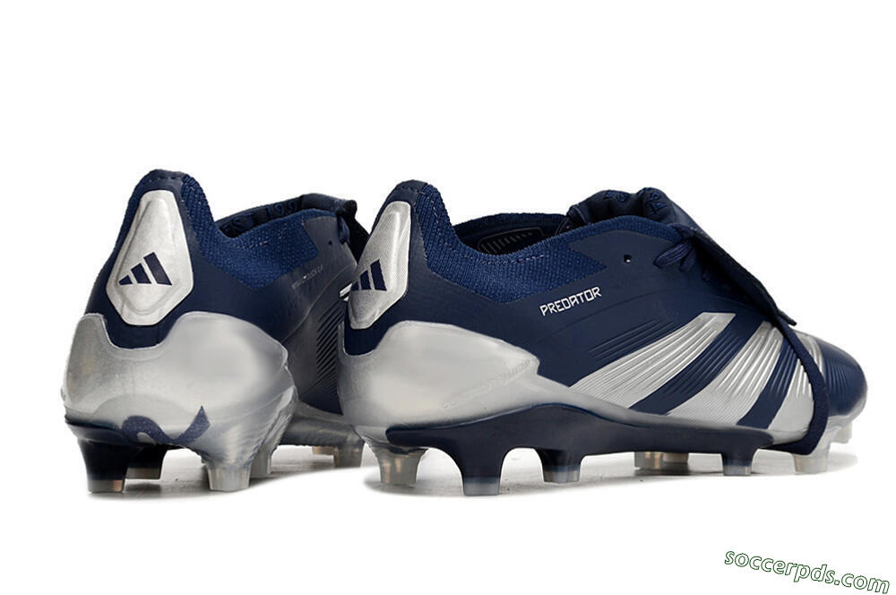 Adidas Predator Elite Foldover Tongue FG Low-Tops Football Boots - Blue/Silver/White 6