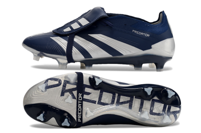 Adidas Predator Elite Foldover Tongue FG Low-Tops Football Boots - Blue/Silver/White