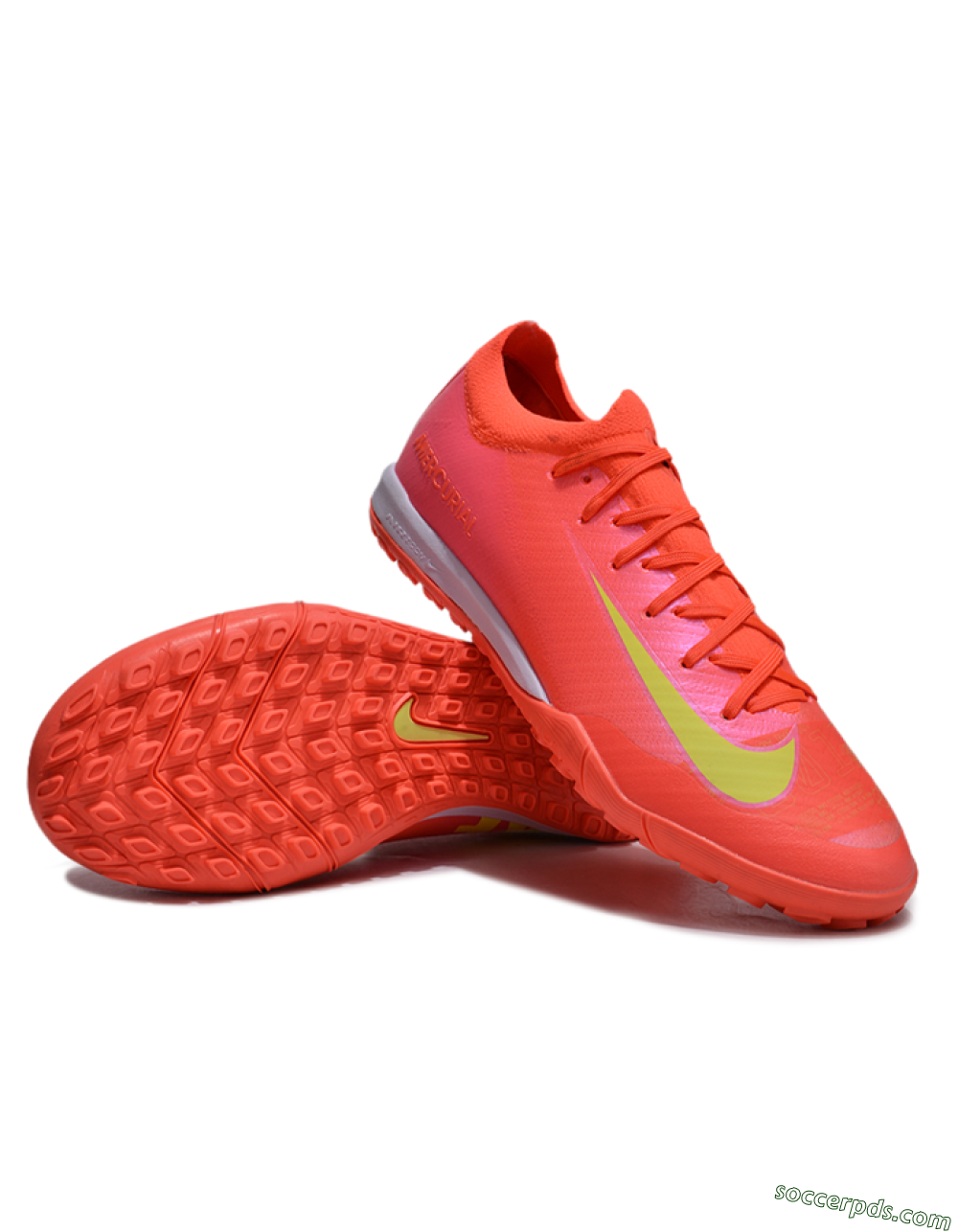 Nike Air Zoom Mercurial Vapor 16 Elite TF Low-Tops Football Shoes - Pink/Yellow/White 3