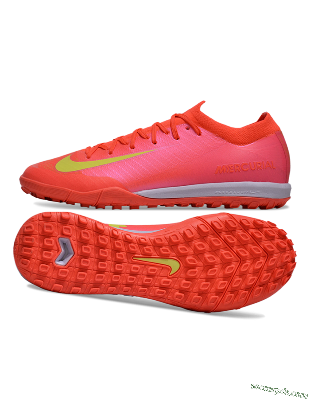Nike Air Zoom Mercurial Vapor 16 Elite TF Low-Tops Football Shoes - Pink/Yellow/White 0