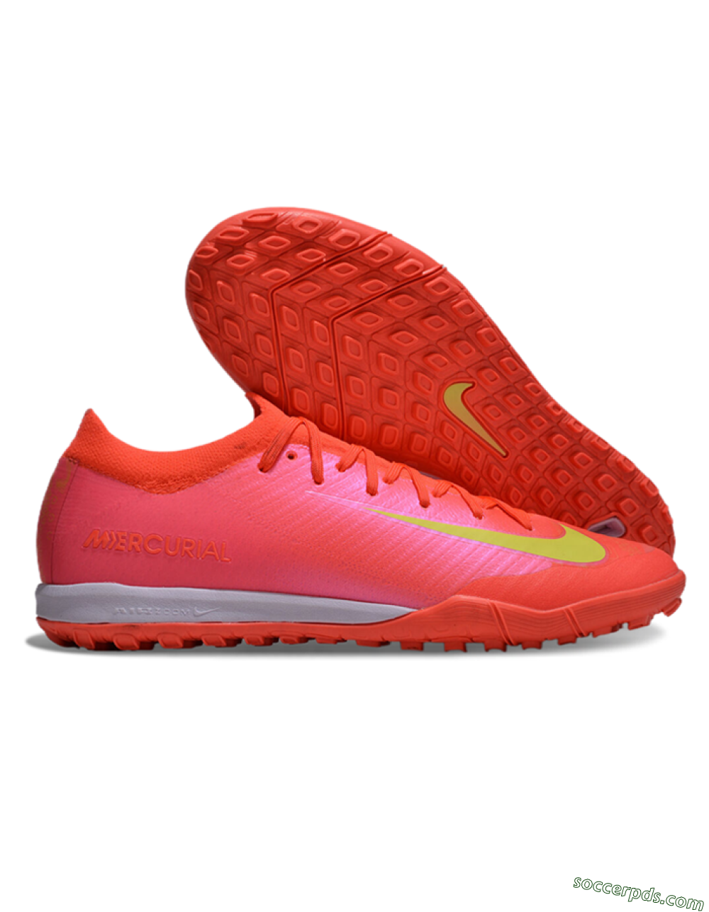 Nike Air Zoom Mercurial Vapor 16 Elite TF Low-Tops Football Shoes - Pink/Yellow/White 1