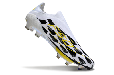 Adidas F50+ Elite Lightstrike Pro Laceless FG Low-Tops Football Boots - White/Black/Yellow