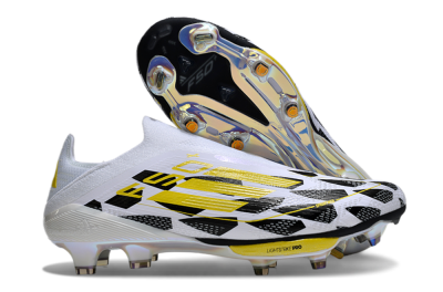 Adidas F50+ Elite Lightstrike Pro Laceless FG Low-Tops Football Boots - White/Black/Yellow