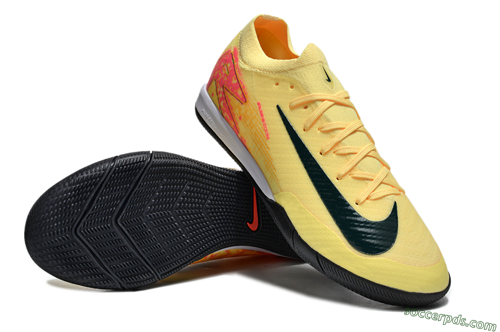 Nike Air Zoom Mercurial Vapor 16 Elite IC Low-Tops Football Shoes - Yellow/Black/Red 3