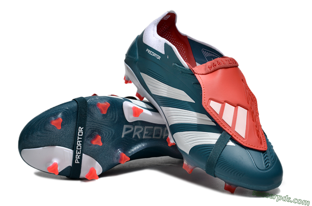 Adidas Predator Elite Foldover Tongue FG Low-Tops Football Boots - Green/White/Red 3