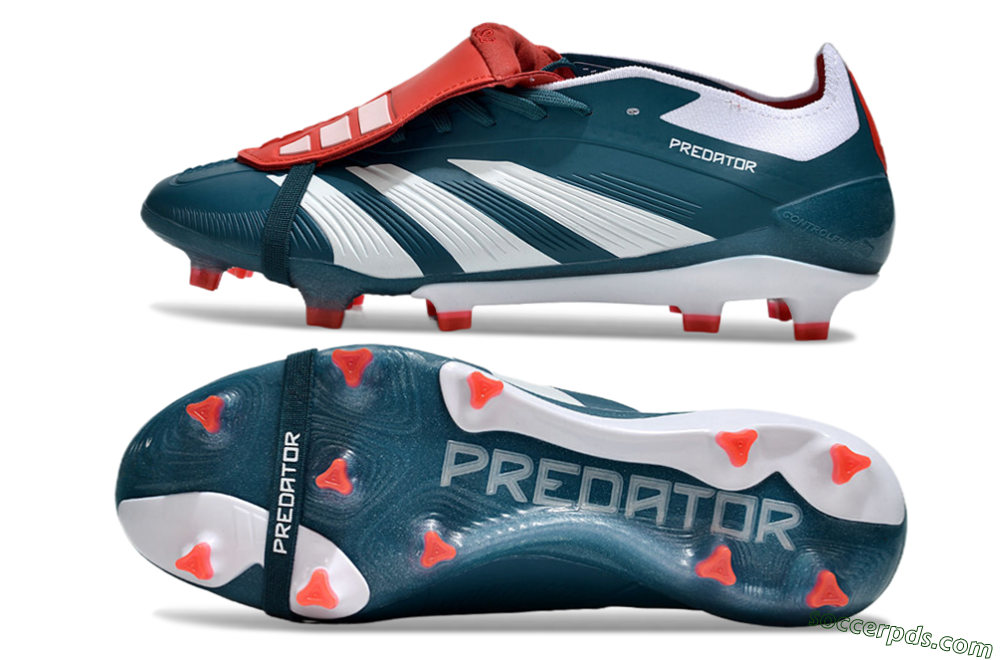 Adidas Predator Elite Foldover Tongue FG Low-Tops Football Boots - Green/White/Red 0