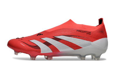 Adidas Predator+ 24 Laceless FG Low-Tops Football Boots - Red/White/Black