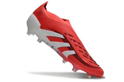 Adidas Predator+ 24 Laceless FG Low-Tops Football Boots - Red/White/Black