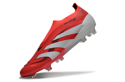 Adidas Predator+ 24 Laceless FG Low-Tops Football Boots - Red/White/Black