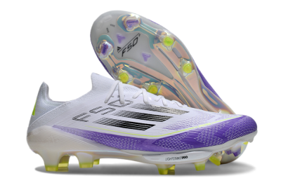 Adidas F50+ Elite Lightstrike Pro FG Low-Tops Football Boots - White/Black/Purple