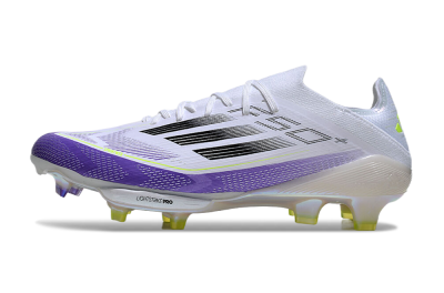 Adidas F50+ Elite Lightstrike Pro FG Low-Tops Football Boots - White/Black/Purple