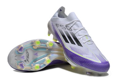 Adidas F50+ Elite Lightstrike Pro FG Low-Tops Football Boots - White/Black/Purple