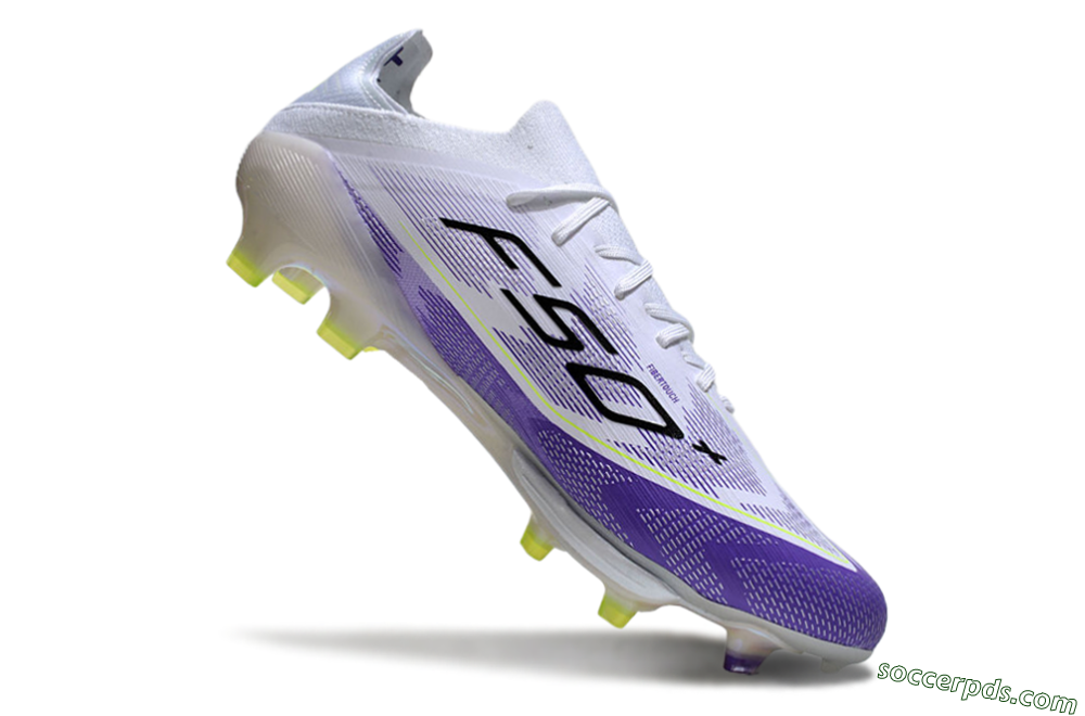 Adidas F50+ Elite Lightstrike Pro FG Low-Tops Football Boots - White/Black/Purple 4