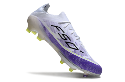 Adidas F50+ Elite Lightstrike Pro FG Low-Tops Football Boots - White/Black/Purple