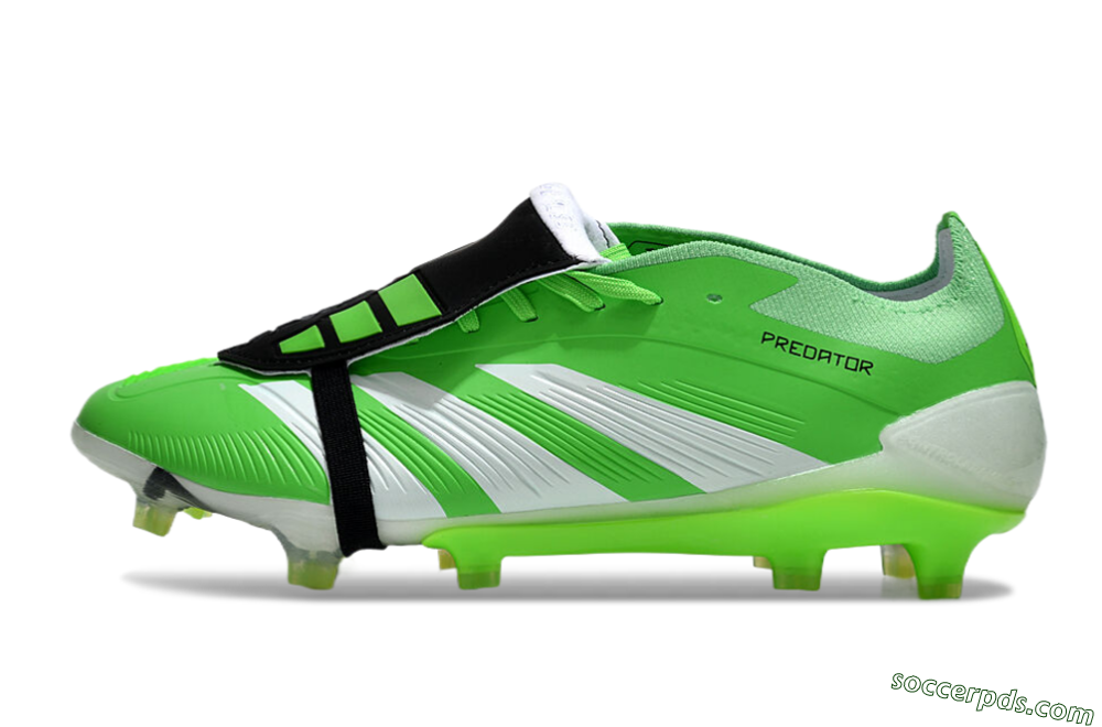 Adidas Predator Elite Foldover Tongue FG Low-Tops Football Boots - Green/White/Black 2