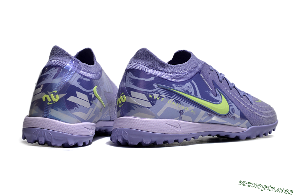 Nike Phantom GX 2 Elite TF Low-Tops Football Shoes - Purple/Yellow/White 6