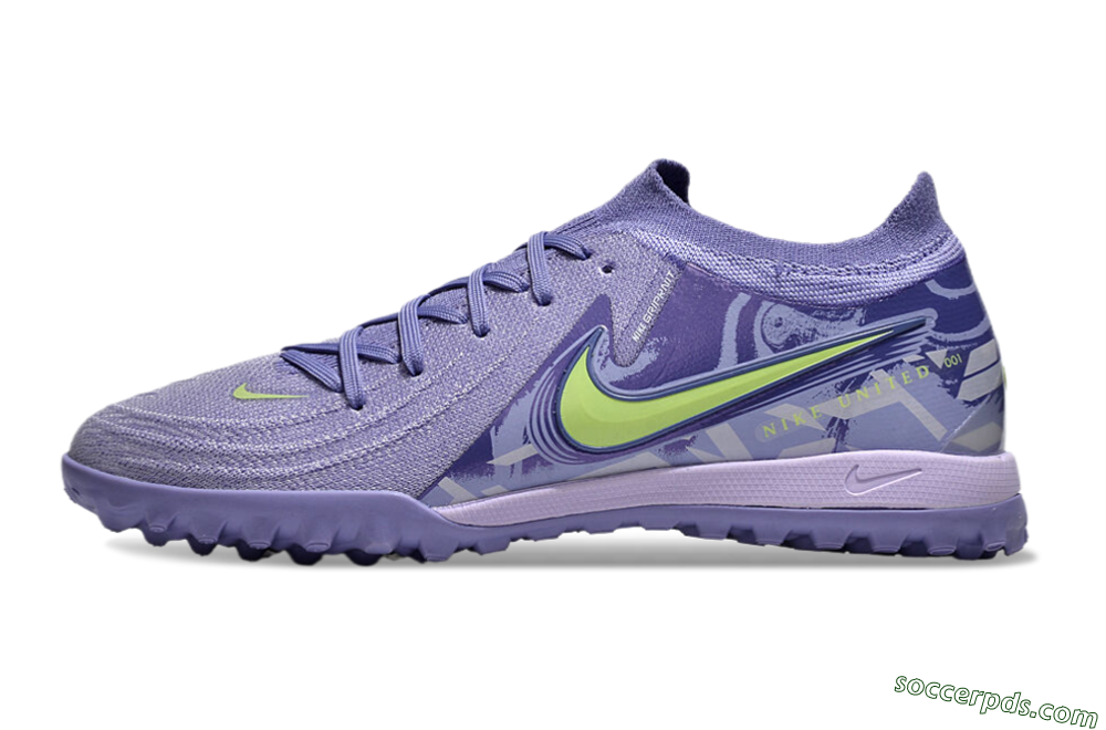 Nike Phantom GX 2 Elite TF Low-Tops Football Shoes - Purple/Yellow/White 2