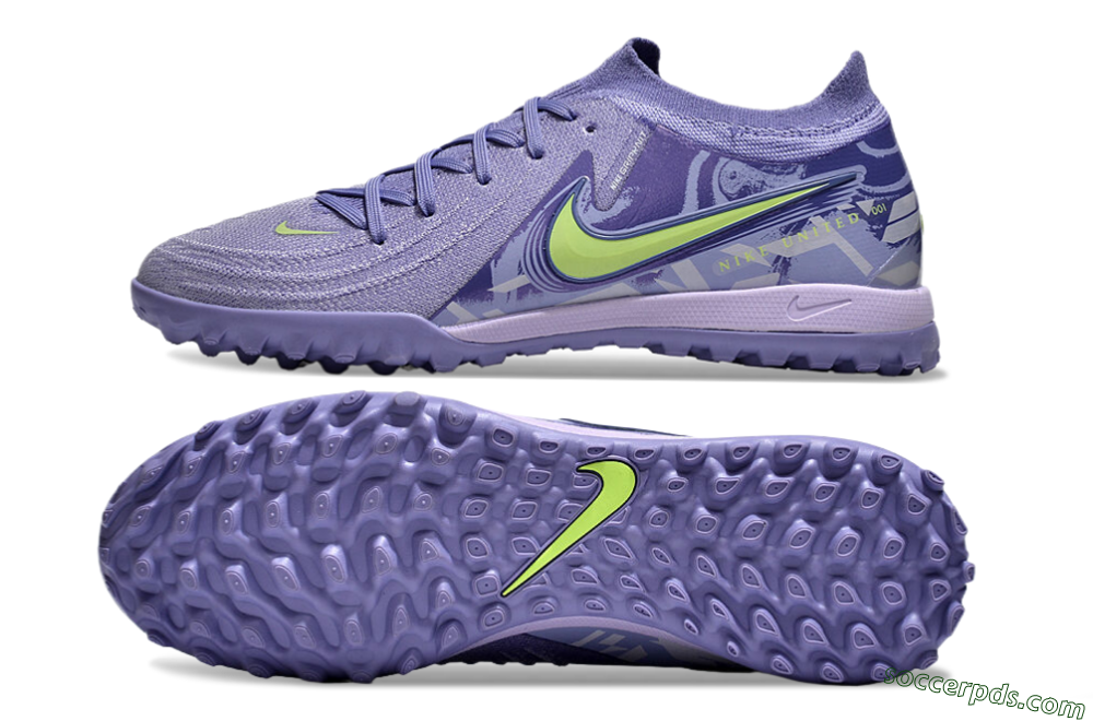 Nike Phantom GX 2 Elite TF Low-Tops Football Shoes - Purple/Yellow/White 0