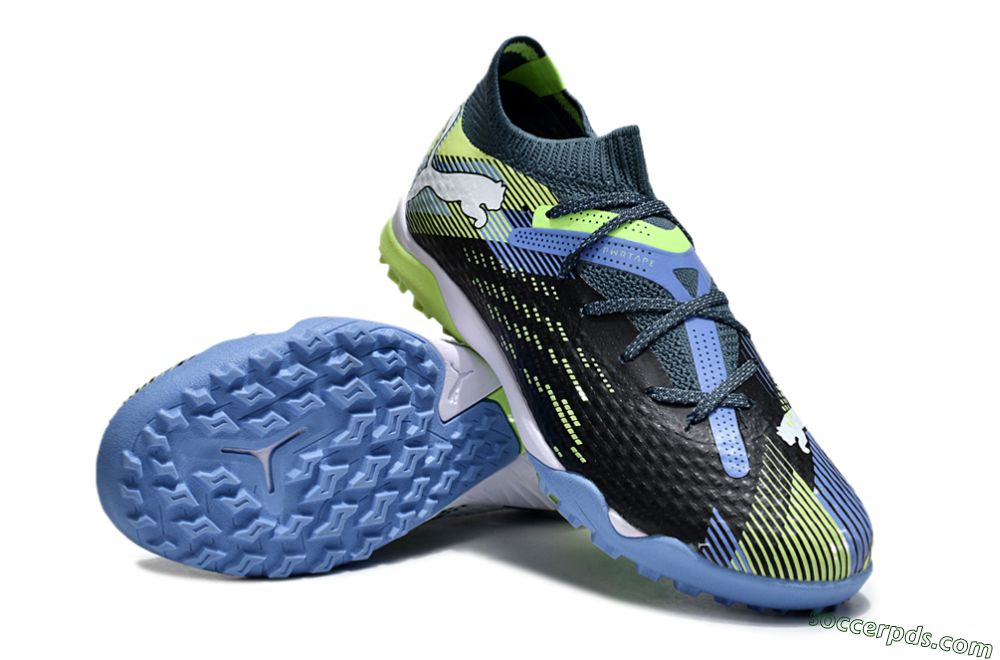 Puma Future Ultimate TF Low-Tops Football Shoes - Black/Yellow/Blue 3