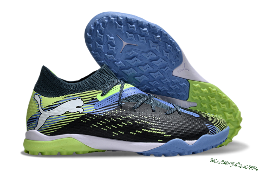 Puma Future Ultimate TF Low-Tops Football Shoes - Black/Yellow/Blue 1