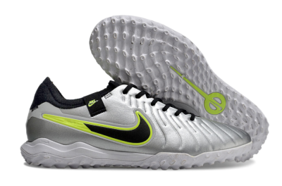 Nike Tiempo Legend 10 Pro TF Low-Tops Football Shoes - Silver/Black/Yellow