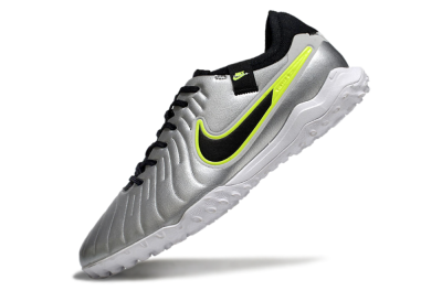 Nike Tiempo Legend 10 Pro TF Low-Tops Football Shoes - Silver/Black/Yellow