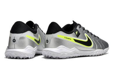 Nike Tiempo Legend 10 TF Low-Tops Football Shoes - Silver/Black/Yellow