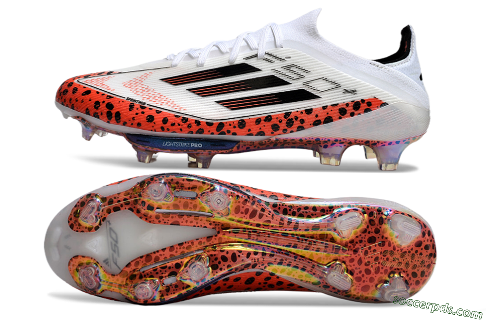 Adidas F50+ Lightstrike Elite FG Low-Tops Football Boots - White/Black/Leopard 0