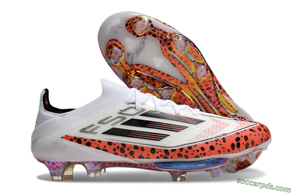 Adidas F50+ Lightstrike Elite FG Low-Tops Football Boots - White/Black/Leopard 1