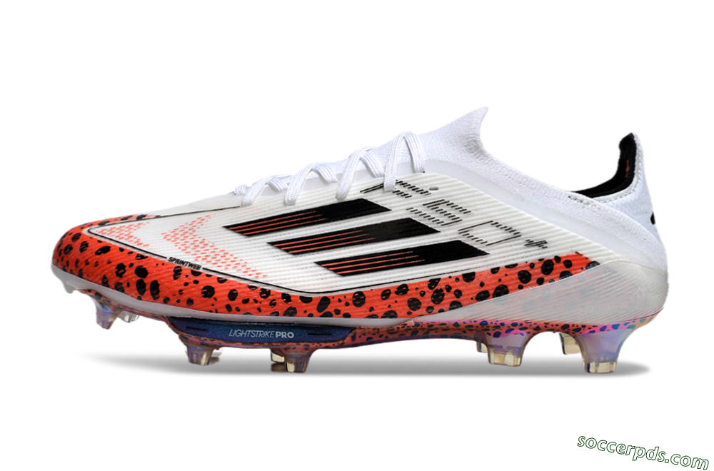 Adidas F50+ Lightstrike Elite FG Low-Tops Football Boots - White/Black/Leopard 2