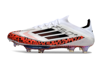 Adidas F50+ Lightstrike Elite FG Low-Tops Football Boots - White/Black/Leopard