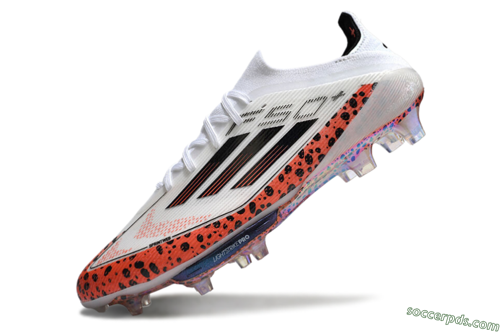 Adidas F50+ Lightstrike Elite FG Low-Tops Football Boots - White/Black/Leopard 5