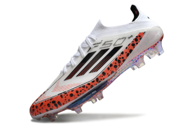 Adidas F50+ Lightstrike Elite FG Low-Tops Football Boots - White/Black/Leopard