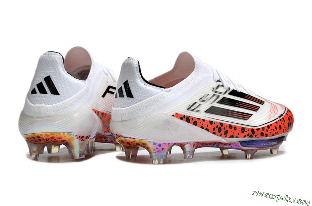 Adidas F50+ Lightstrike Elite FG Low-Tops Football Boots - White/Black/Leopard 6