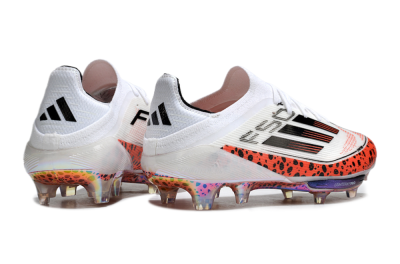 Adidas F50+ Lightstrike Elite FG Low-Tops Football Boots - White/Black/Leopard