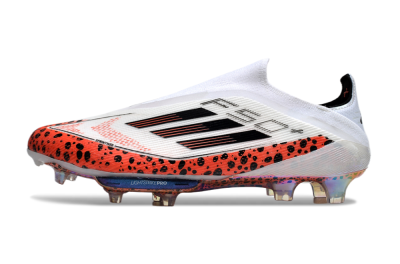 Adidas F50+ Lightstrike Pro Laceless FG Low-Tops Football Boots - White/Leopard/Black