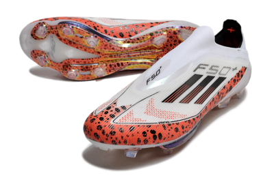 Adidas F50+ Lightstrike Pro Laceless FG Low-Tops Football Boots - White/Leopard/Black