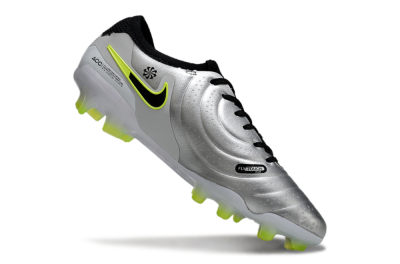 Nike Tiempo Legend 10 Elite AG Low-Tops Football Boots - Silver/Black/Yellow
