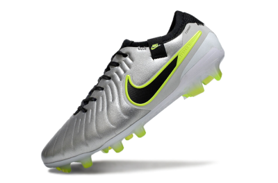 Nike Tiempo Legend 10 Elite AG Low-Tops Football Boots - Silver/Black/Yellow