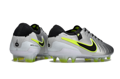 Nike Tiempo Legend 10 Elite AG Low-Tops Football Boots - Silver/Black/Yellow