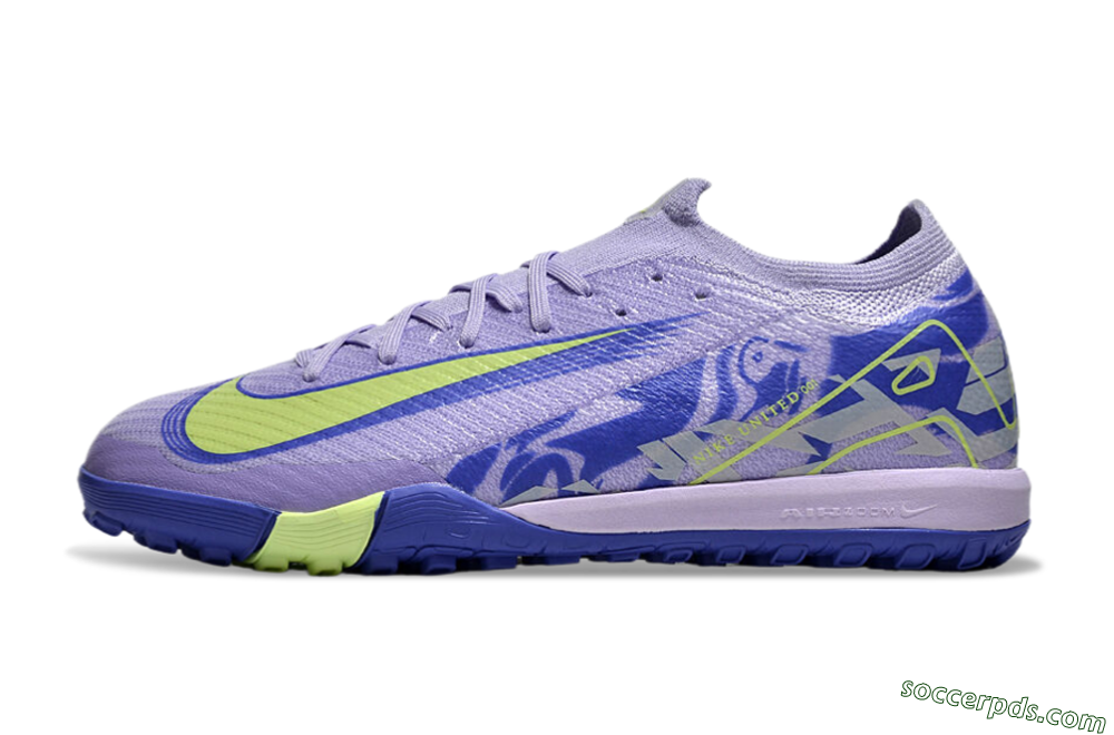 Nike Air Zoom Mercurial Vapor 16 Elite TF Low-Tops Football Shoes - Purple/Yellow/White 2