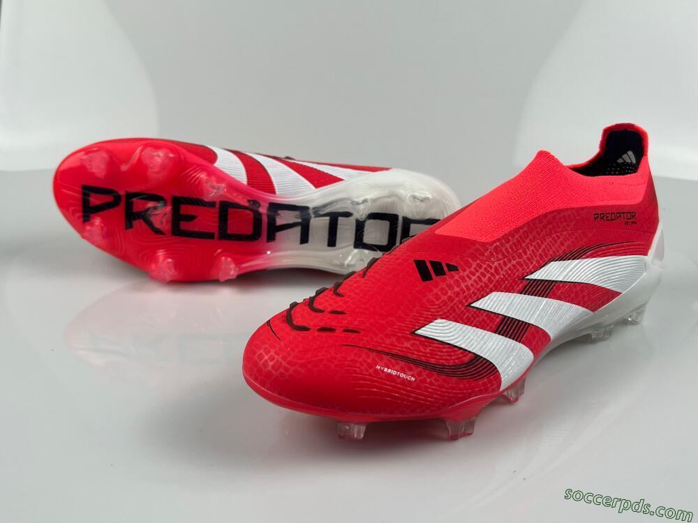 Adidas Predator+ 24 Laceless FG Low-Tops Football Boots - Red/White/Black