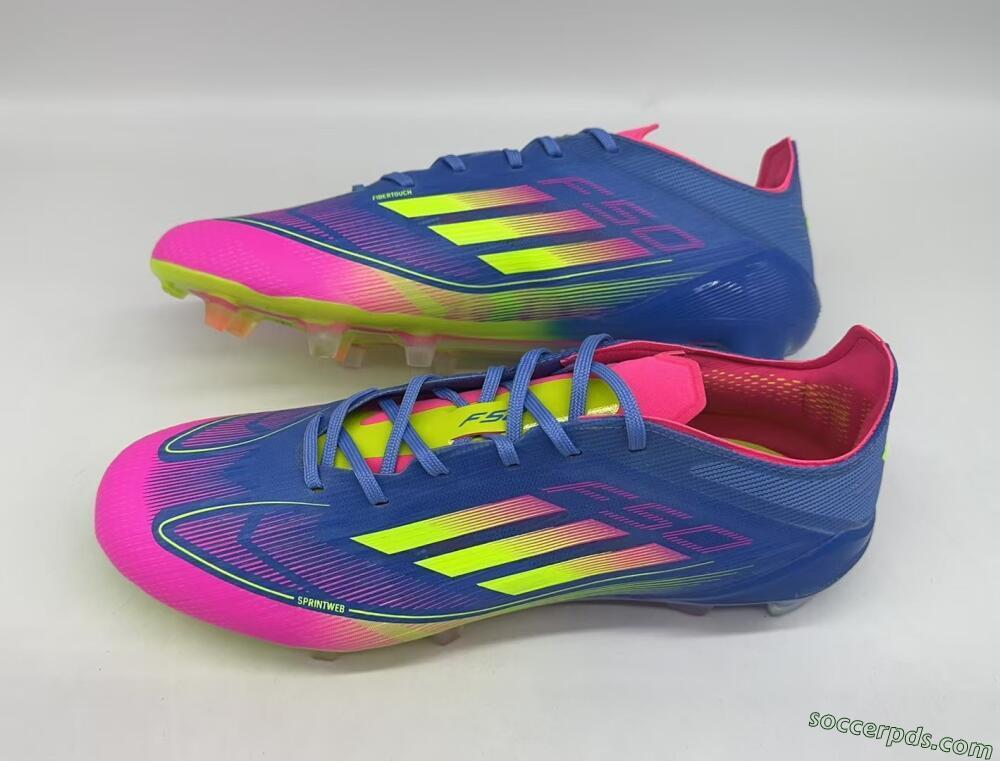 Adidas F50 Elite TF Low-Tops Football Shoes - Blue/Pink/Yellow