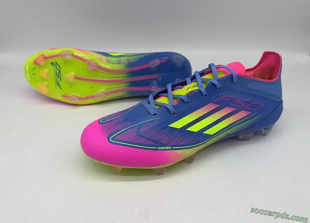 Adidas F50 Elite TF Low-Tops Football Shoes - Blue/Pink/Yellow